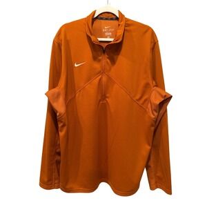 Nike Dri-FIT Quarter Zip Pullover Burnt Orange Athletic Men's XL Activewear
